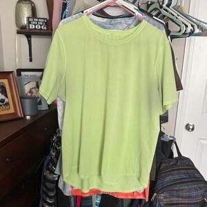 lululemon athletica Lime Green Short Sleeve Tee